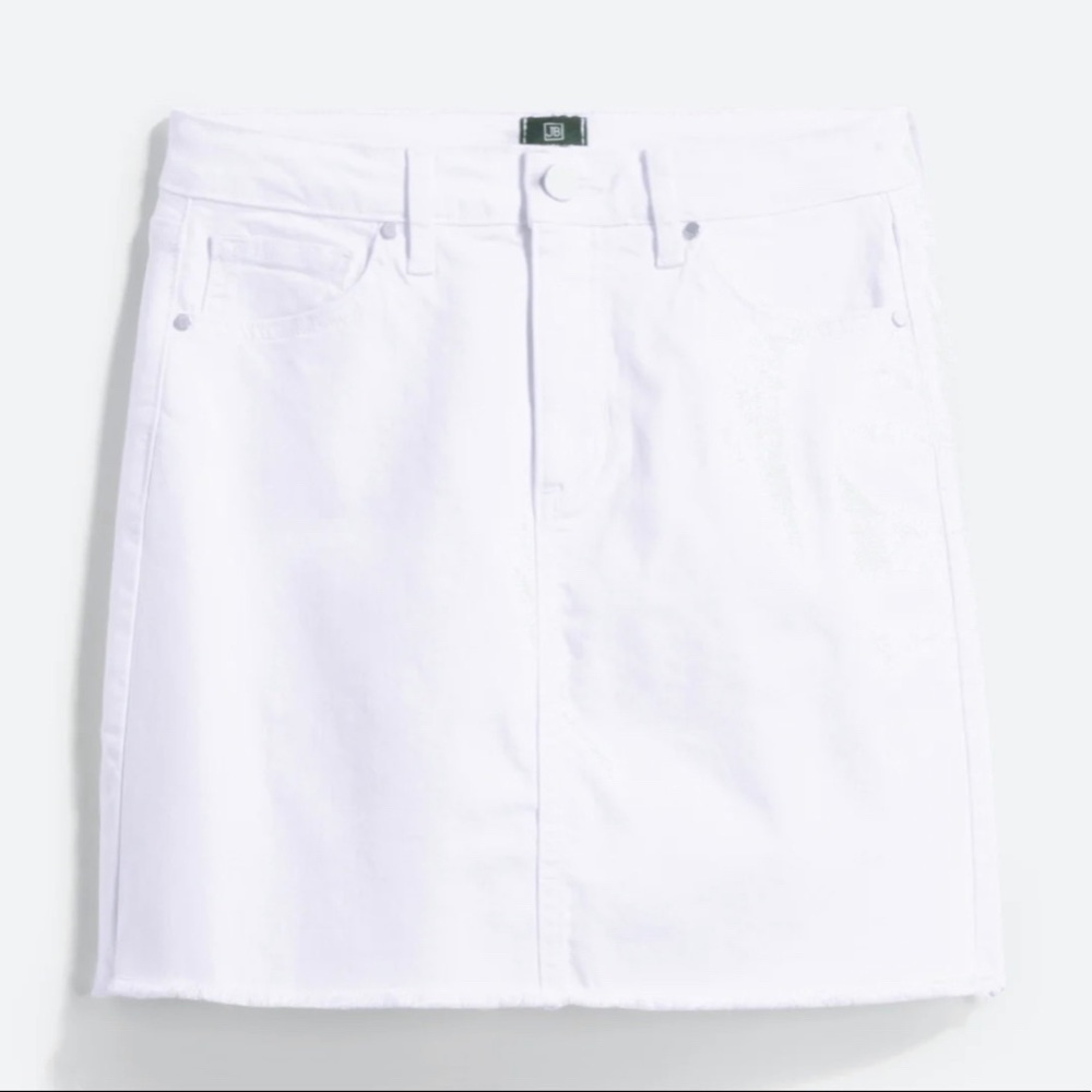 Just Black, size small, white denim miniskirt